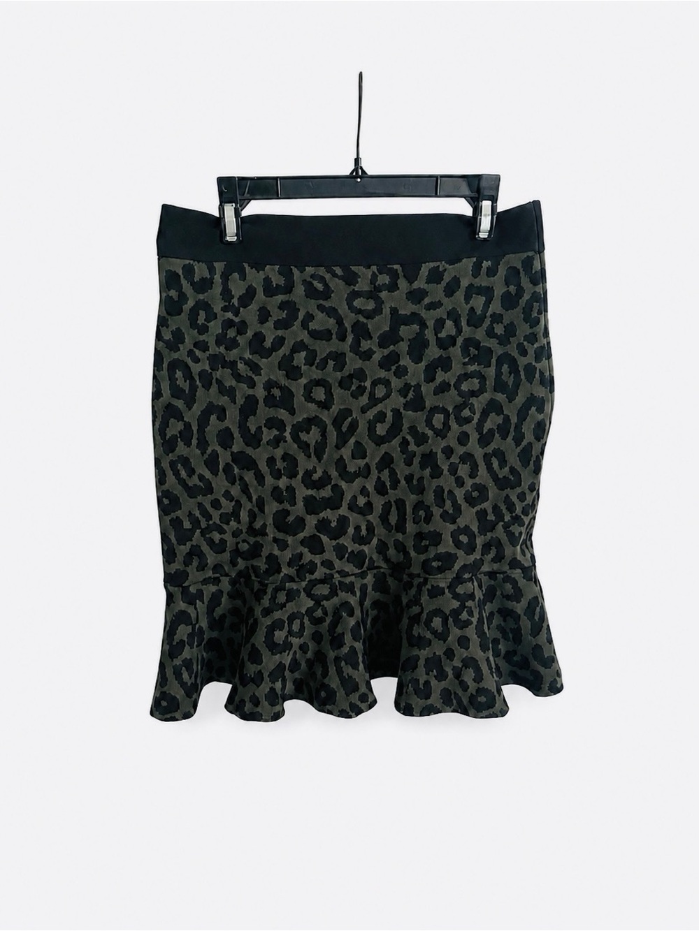 Woman’s Aqua Animal Leopard Print Mini  Dress - Black/Olive
